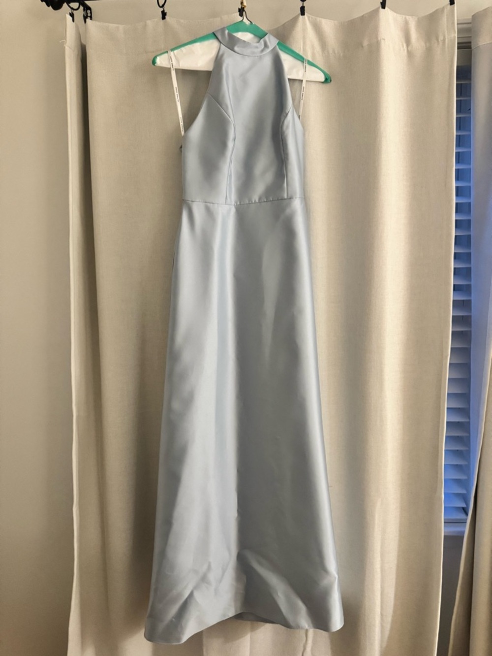 ALFRED SUNG Light Blue Halter Maxi Dress